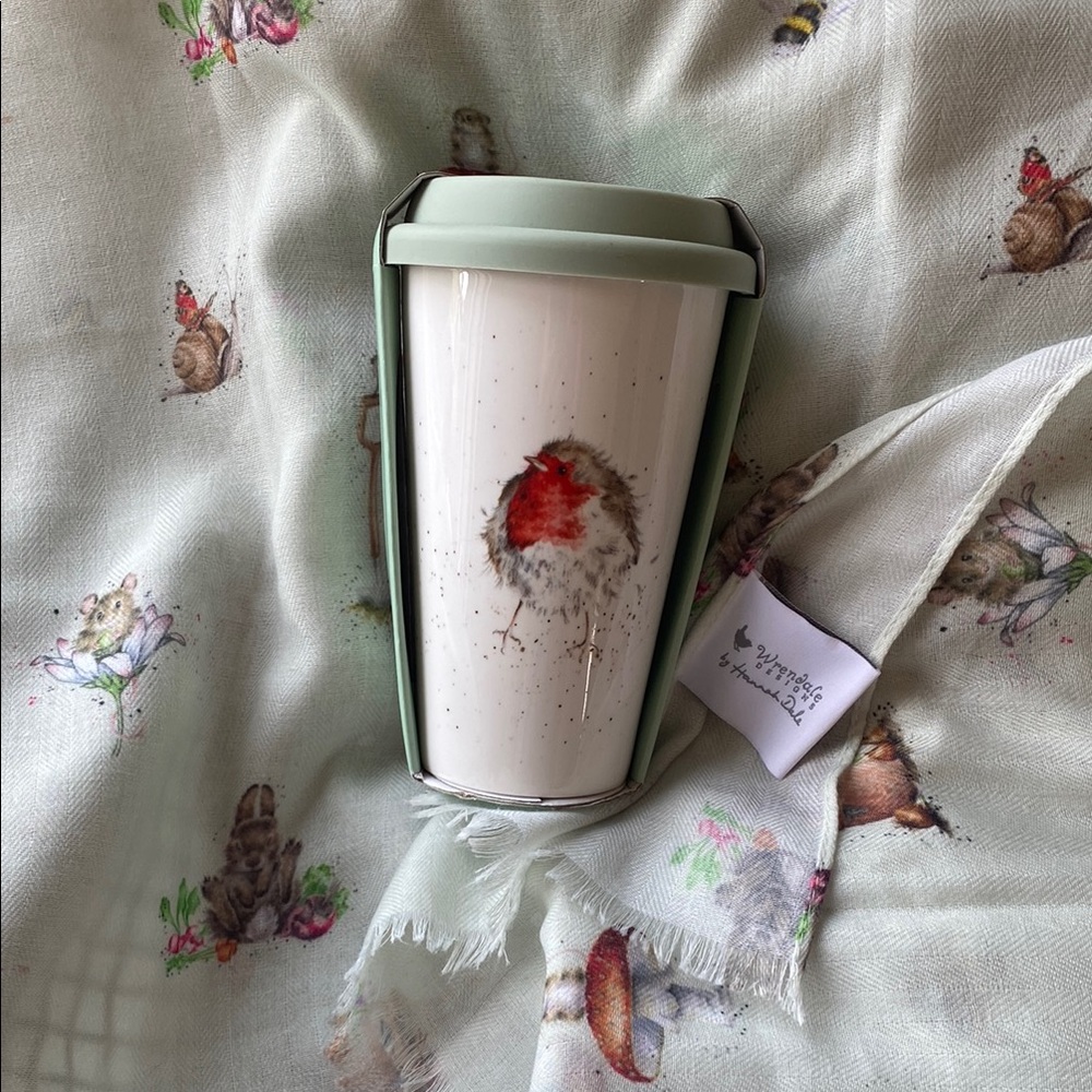 Wrendale scarf/ travel mug/earrings for Jen